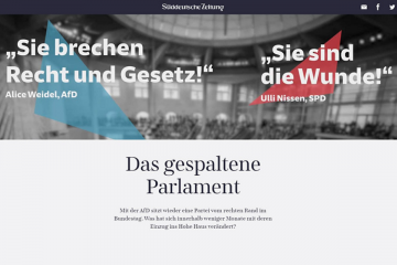Screenshot Website Das gespaltene Parlament